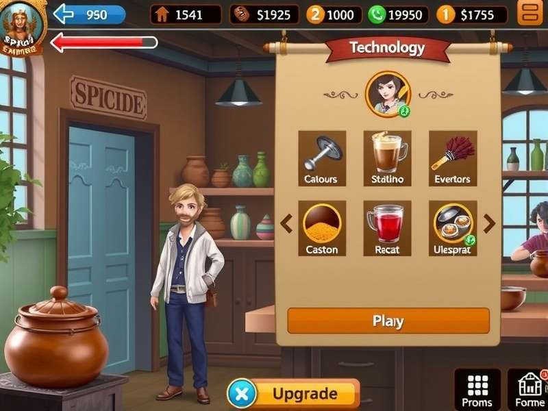 Spiced Chai Empire gameplay screenshot showing chai shop management