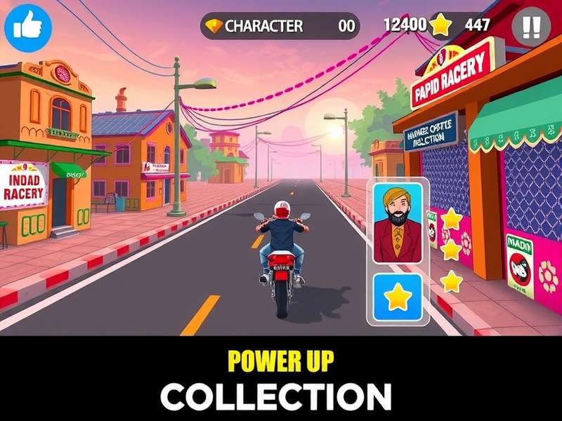 Papad Rapid Racer power-up collection interface