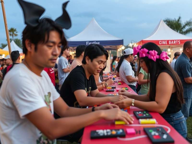 Fiesta Glee Gathering festival atmosphere with participants enjoying games