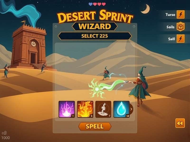 Desert Sprint Wizard spell selection interface