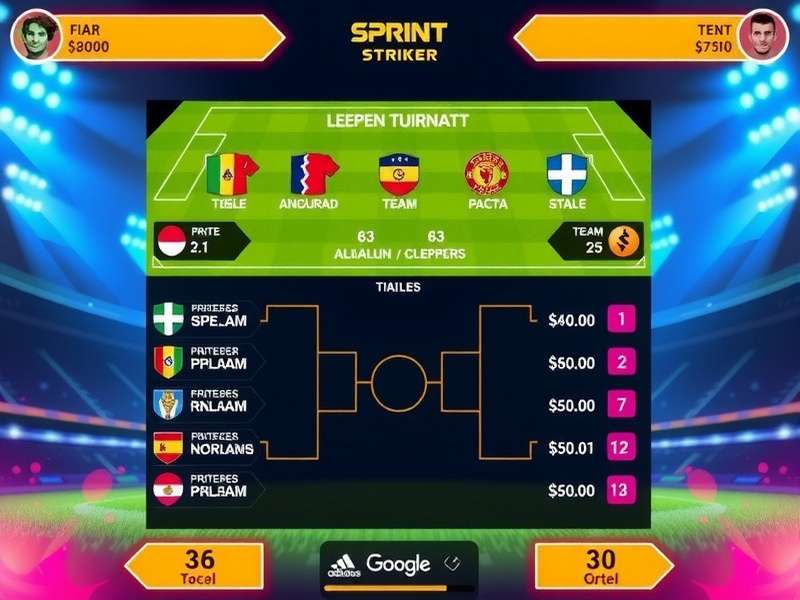 Sprint Striker gameplay screenshot showing football action