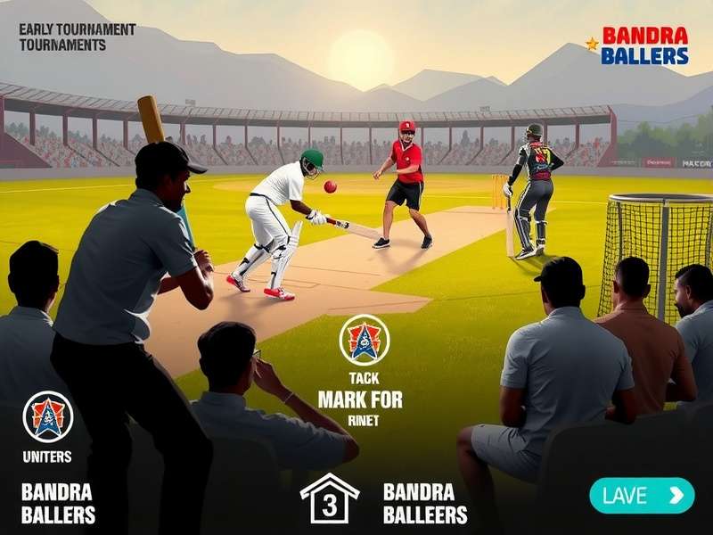 Early development stages of Bandra Ballers showing concept art and interface designs