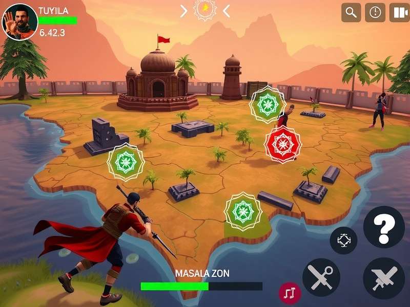 Bhaji Battle Royale map showing different masala zones