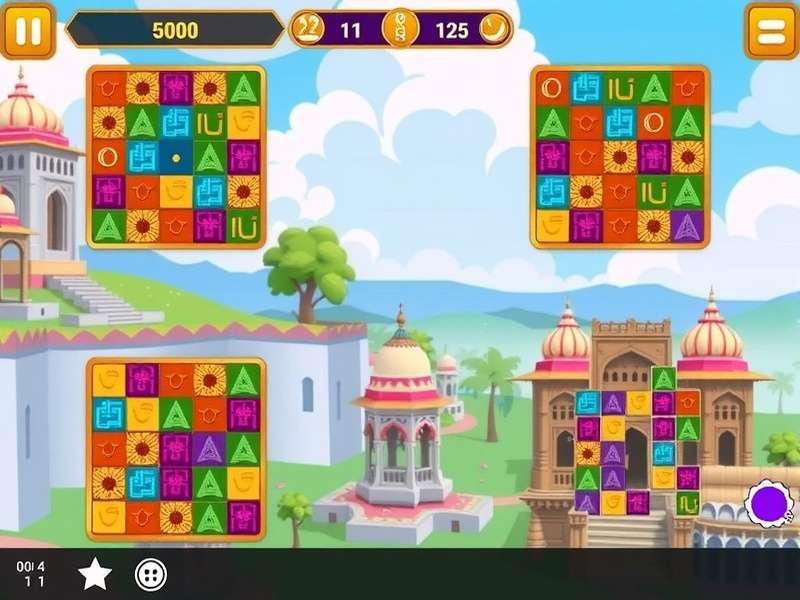 Panch Mahal Puzzle Quest gameplay screenshot showing puzzle levels