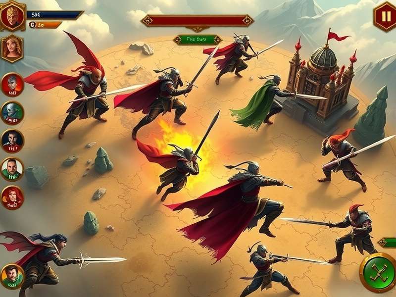 Fiery Warlord Legend gameplay screenshot showing epic battle scene