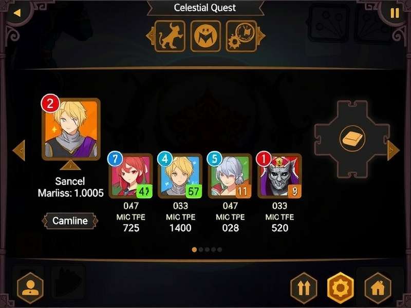 Celestial Quest Game Main Screen