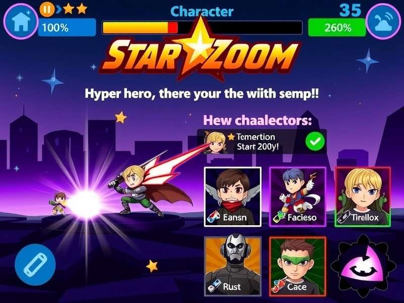 Hyper Hero Star Zoom Gameplay Interface Hyper Hero Star Zoom gameplay screenshot showing character selection and battle interface