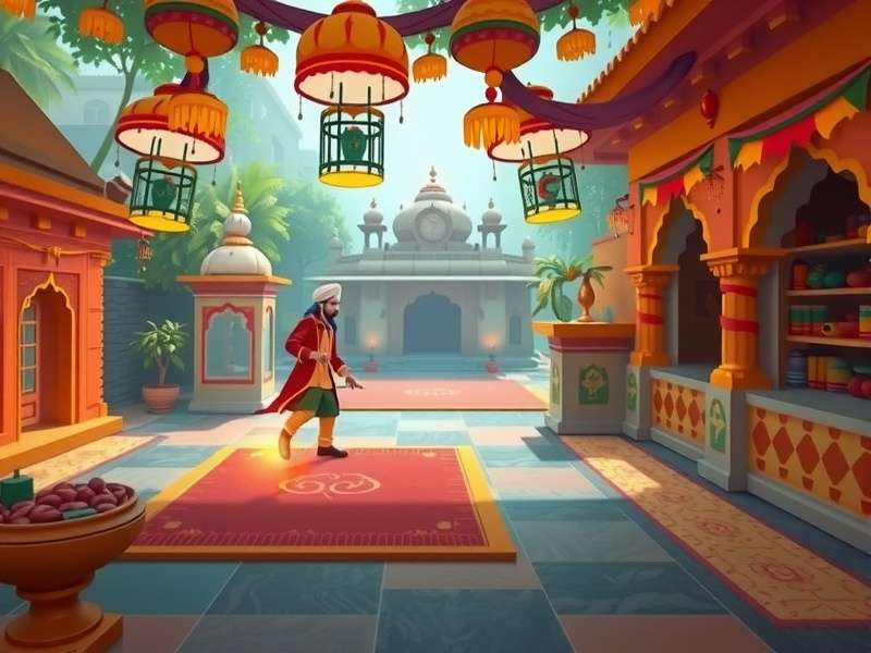 Gold Fever Sahib gameplay screenshot showing vibrant Indian-themed environment