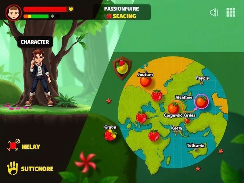 Passionfruit Predator Glory - Expansive Game World Passionfruit Predator Glory world map showing different regions