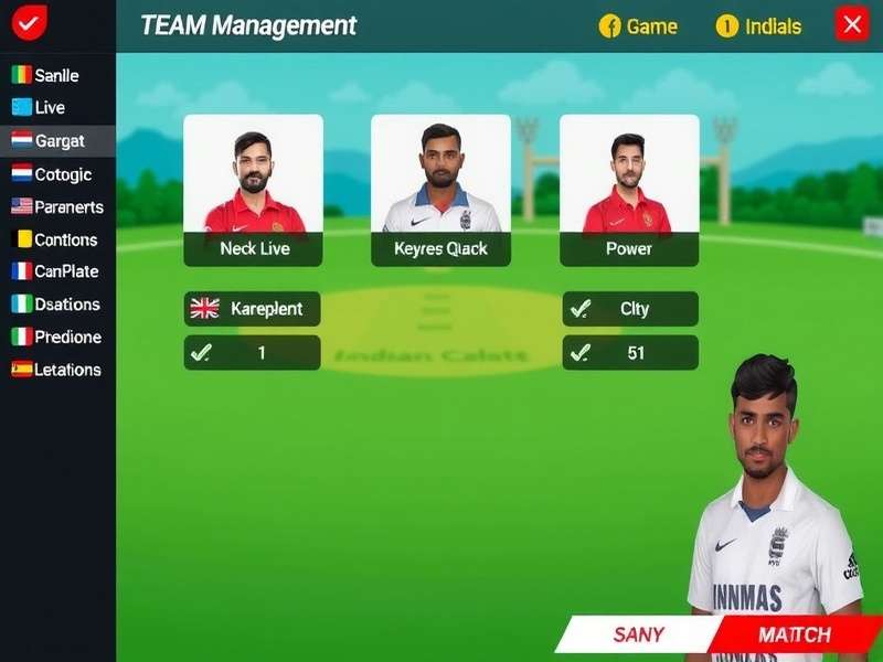 Indian Cricket Captain Pro Team Management Screen