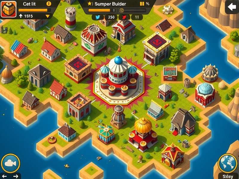 Empire Builders gameplay screenshot showing city building and resource management