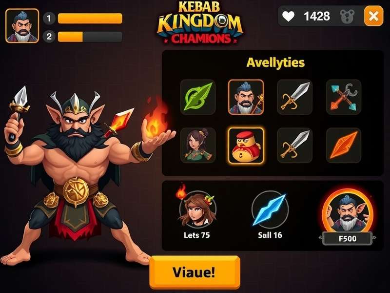 Kebab Kingdom Champions character selection screen