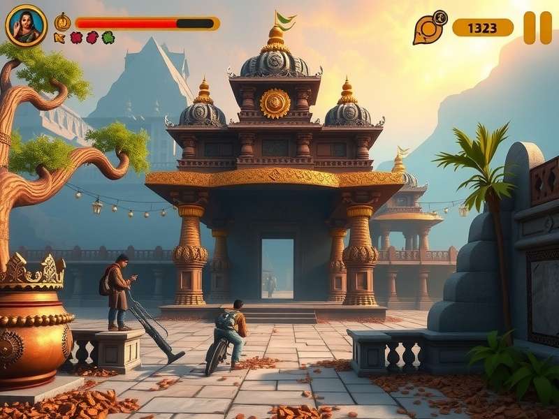 Divine Krishna Temple Quest gameplay showing temple exploration