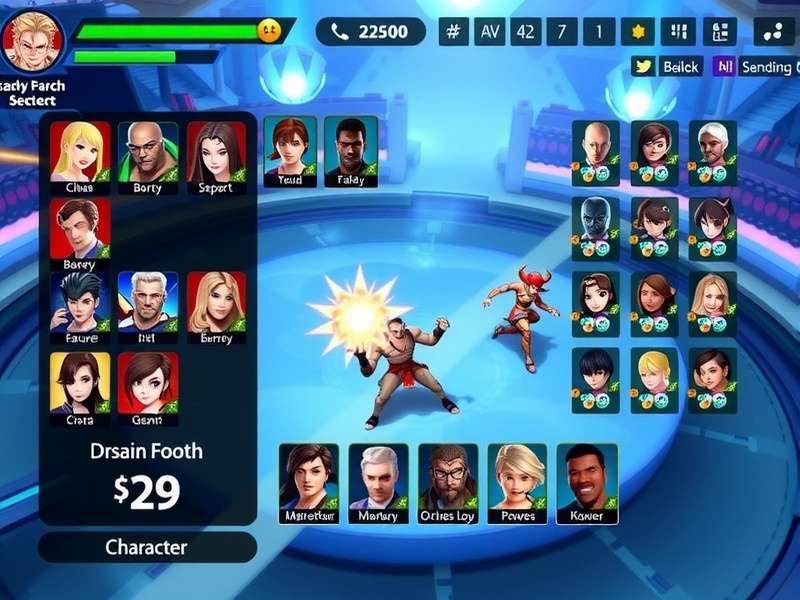 BFC Champion Rush character selection screen showing diverse hero options
