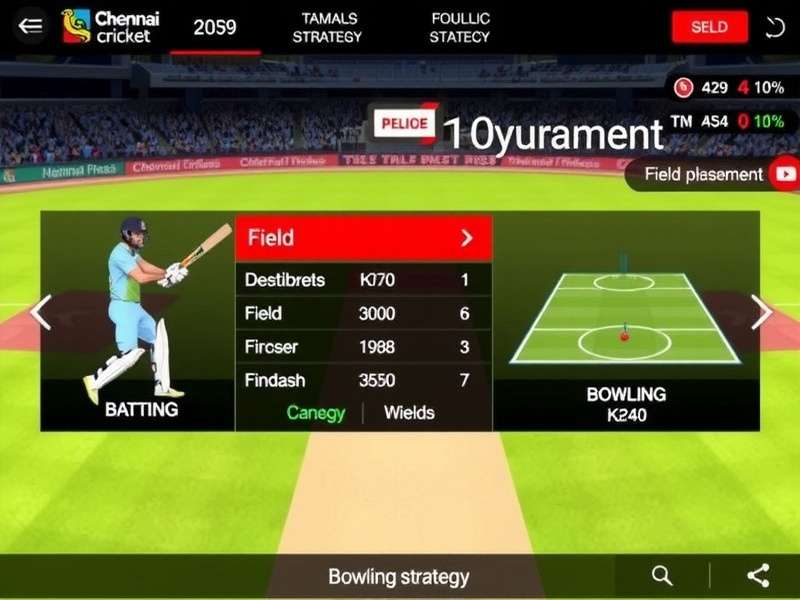 Chennai Cricket Rush gameplay screenshot showing batting interface