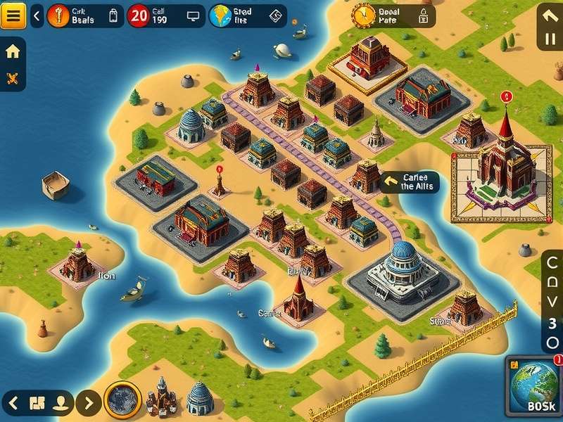 Empire Builders world map showing strategic territory control