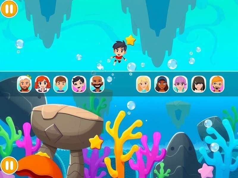 Splashy Dash Quest level showcasing beautiful underwater environment with colorful coral