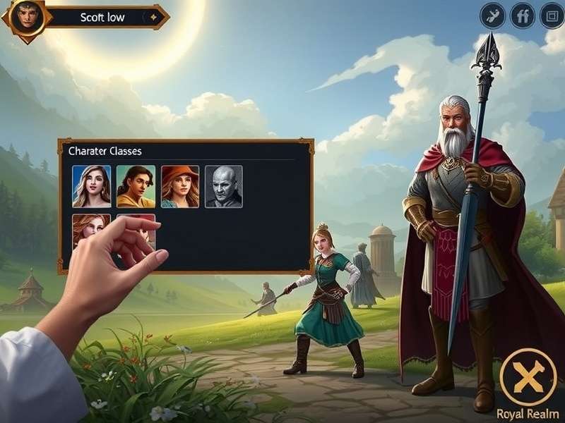 Royal Realm Enigma Chronicles gameplay screenshot showing character selection