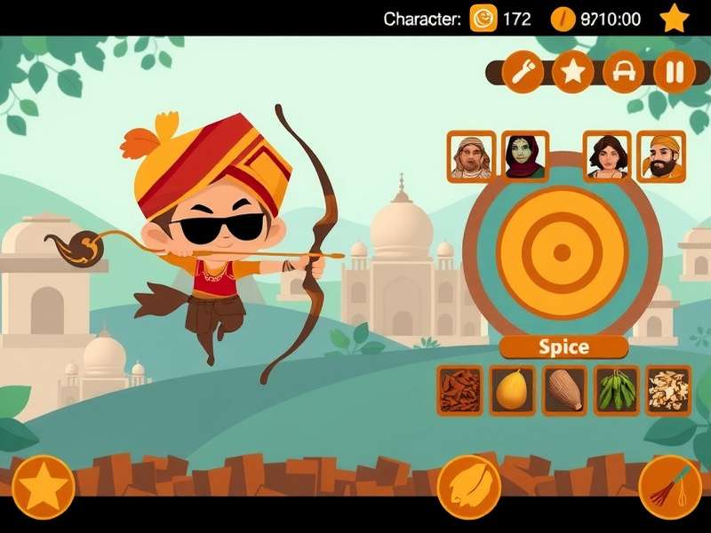 Curry Archery Adventure spice collection interface showing various Indian spices