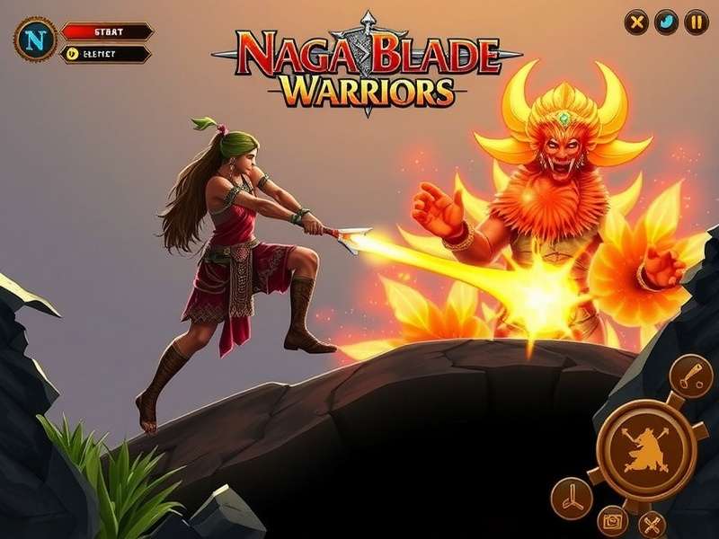 Naga Blade Warriors gameplay screenshot showing character combat