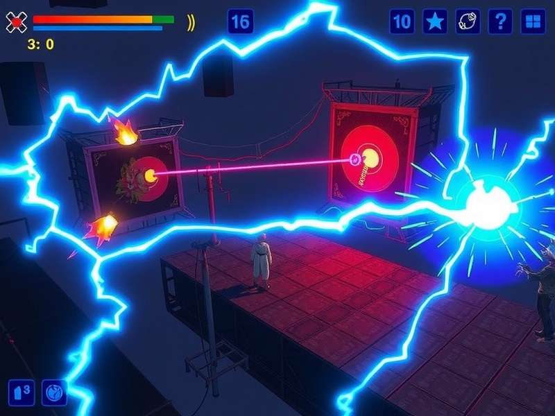 Volt Voltage Vortex gameplay screenshot showing electric combat