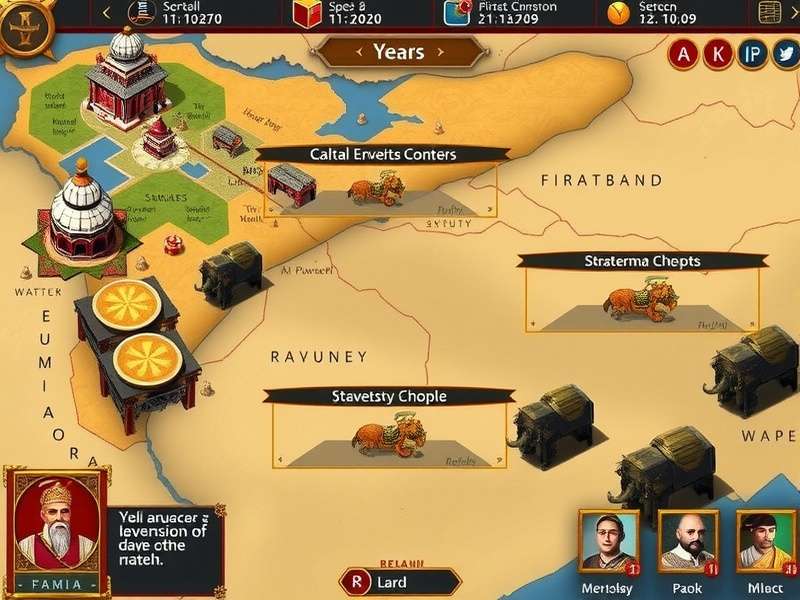 Mughal Empire Chronicles gameplay screenshot showing strategic map view