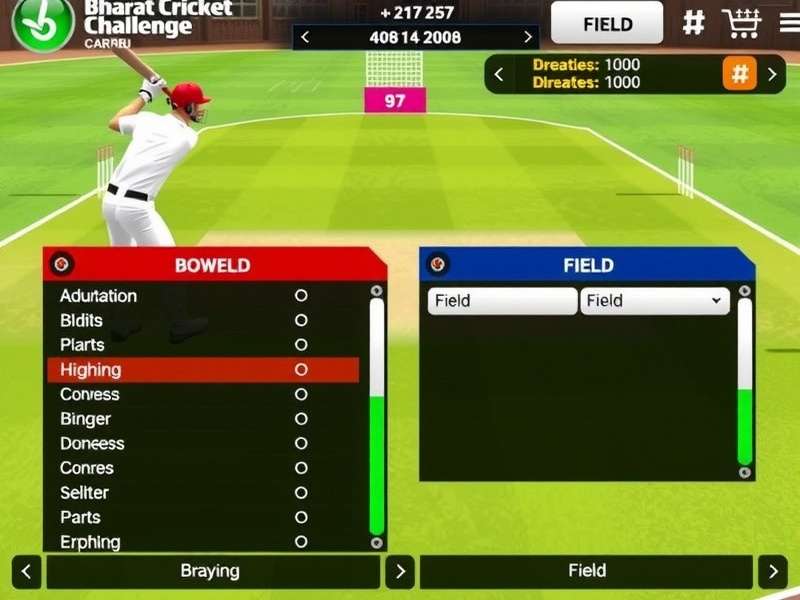 Bharat Cricket Challenge bowling controls and field settings