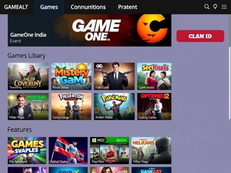 Game One In India platform interface showcasing various games and features
