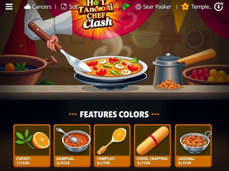 Hot Tandoori Chef Clash gameplay screenshot showing chef preparing dishes