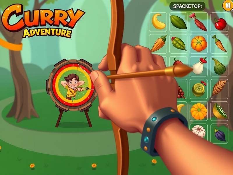 Curry Archery Adventure character selection screen showing diverse Indian avatars