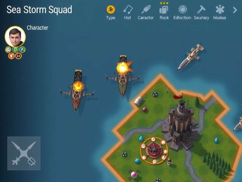 Sea Storm Squad strategy map showing tactical positions