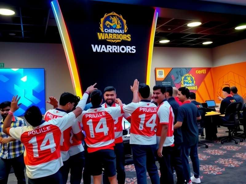 Chennai Warriors players in competitive gaming setup