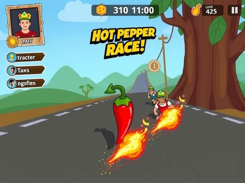 Hot Pepper Sprint King multiplayer race showing multiple characters competing