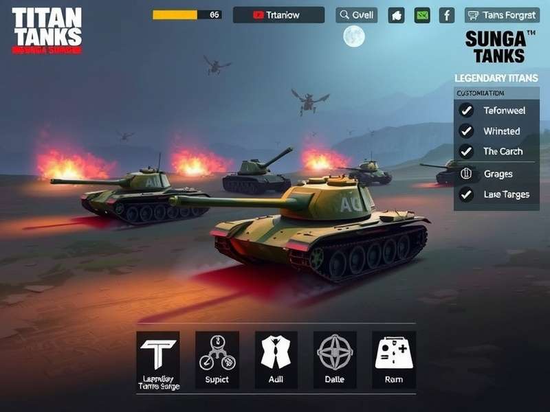 Titan Tanks Sunga Surge gameplay screenshot showing tank battle