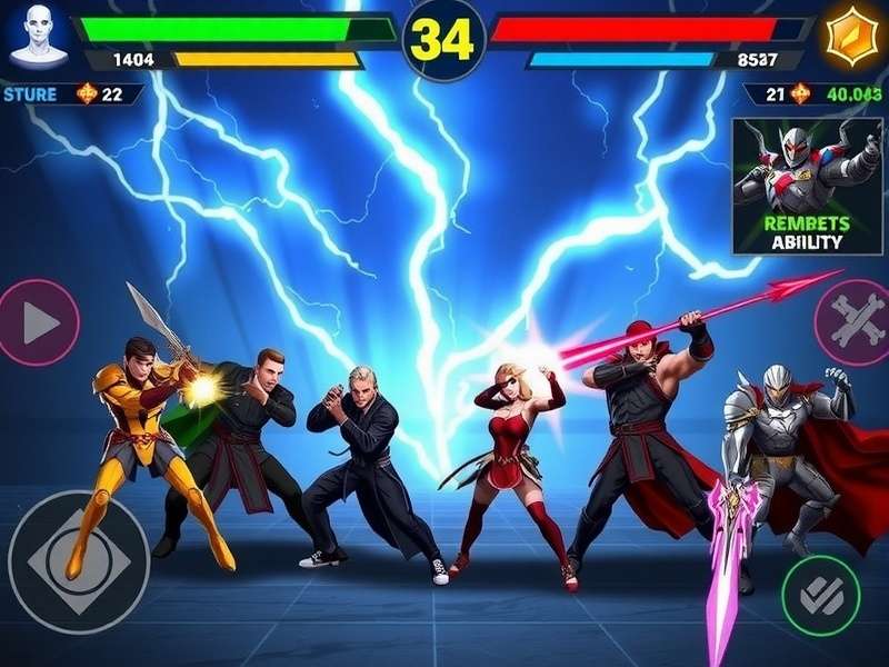 Lightning Strike Force gameplay screenshot showing character selection