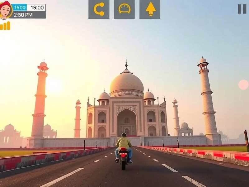 Sprint Under Taj Sun gameplay showcasing racing near Taj Mahal