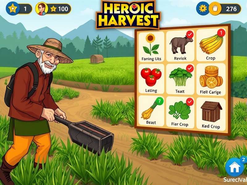 Heroic Harvest India Edition gameplay screenshot showing farming activities