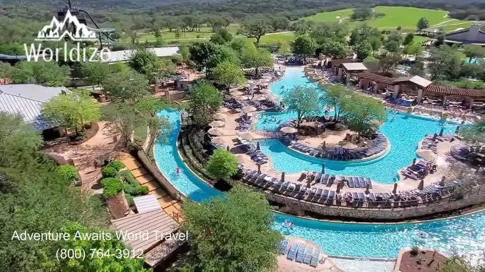 drone view of pool of JW Marriott San Antonio Hill Country Resort